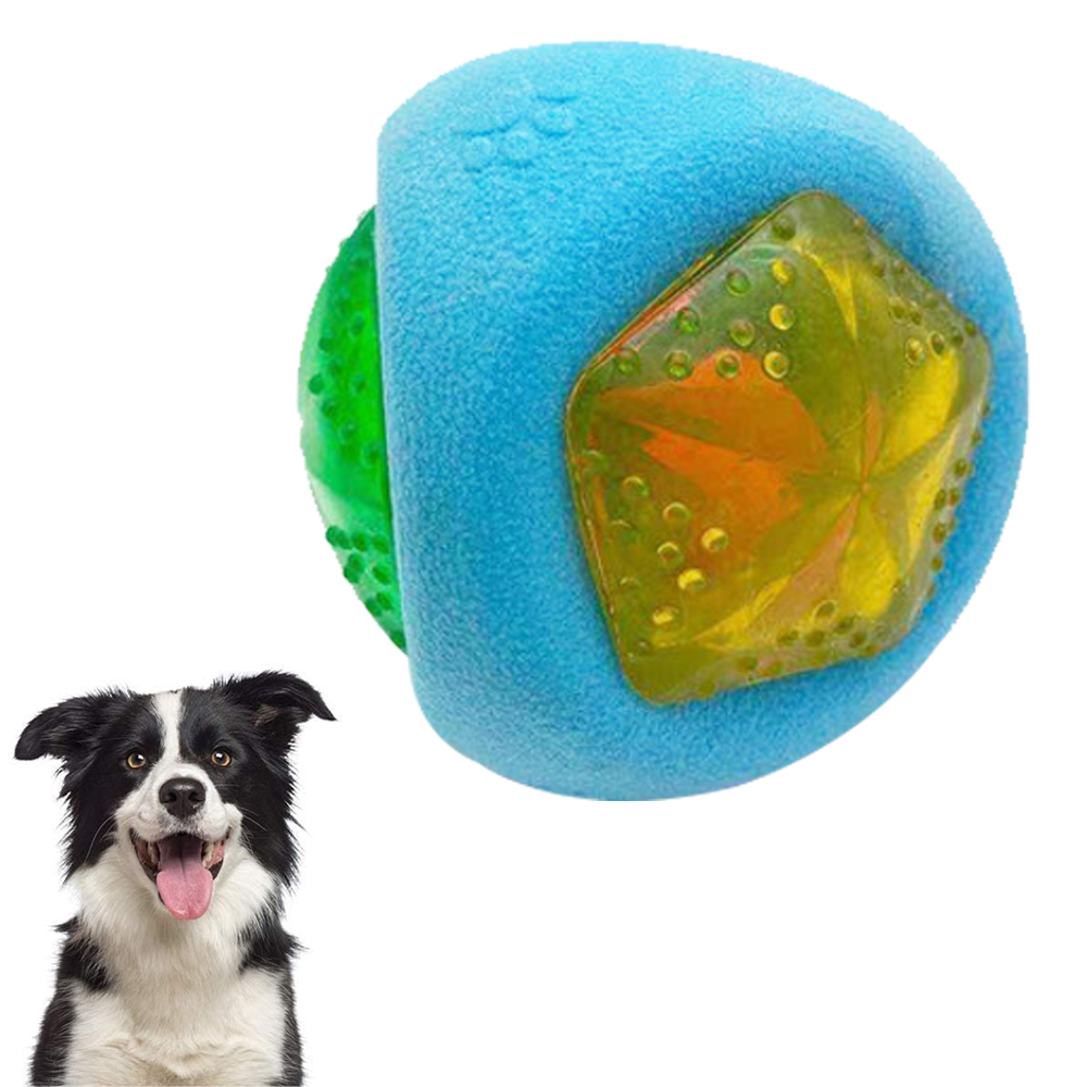 Pelota de juguete para perros con luz LED y chirriador, pelotas para perros,  juguete para perros, pelota de juego para perros, brilla en colores  cambiantes, hecha de caucho termoplástico