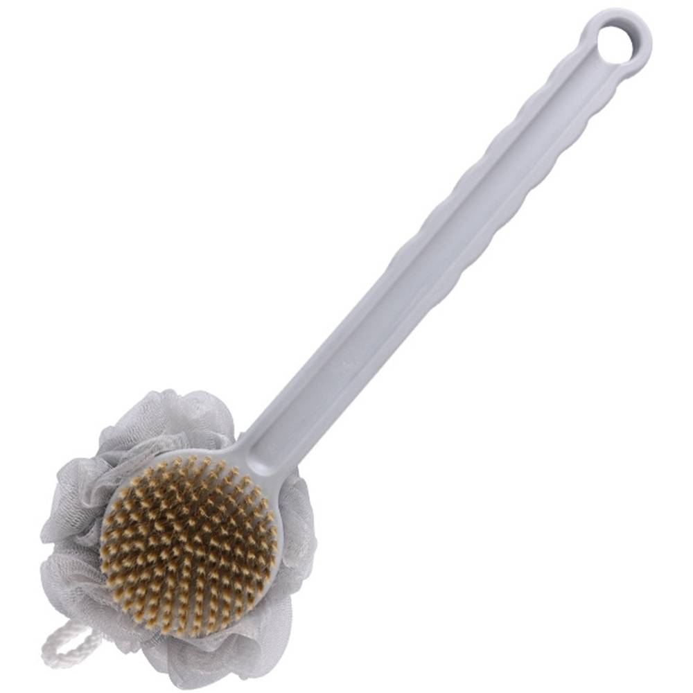 Depurador para ducha, esponja de baño, cepillo para el cuerpo con cerdas y lufa, cepillo para la espalda, mango largo para ducha, cepillo exfoliante para el cuerpo para hombres y mujeres, húmedo o