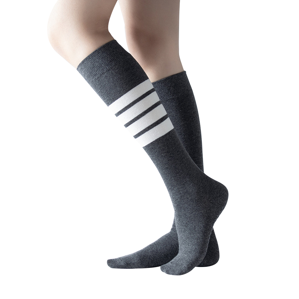 thumbnail image 1 of Calcetines deportivos para mujer Calcetines deportivos al aire libre Medias altas hasta el muslo Medias Calcetines de tubo de rayas casuales, 1 of 6
