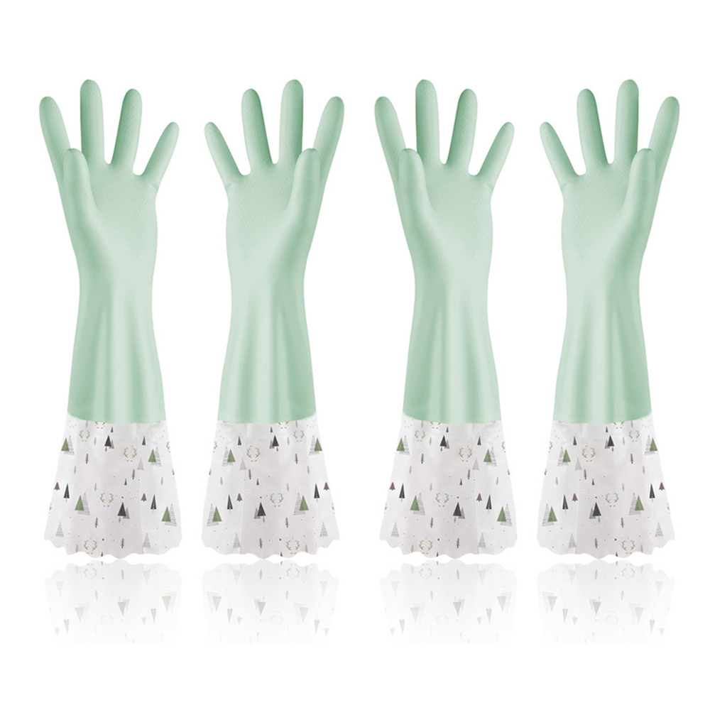 thumbnail image 1 of 2 pares de guantes para lavar platos a prueba de aceite, guantes de limpieza de manga larga, anticaídas, 1 of 6