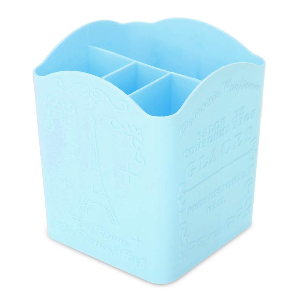 thumbnail image 1 of Soporte para bolígrafo de 4 rejillas, caja de almacenamiento para herramientas de uñas, papelería, contenedor de herramientas para cosméticos y manicura con patrón de la Torre Eiffel, 1 of 7