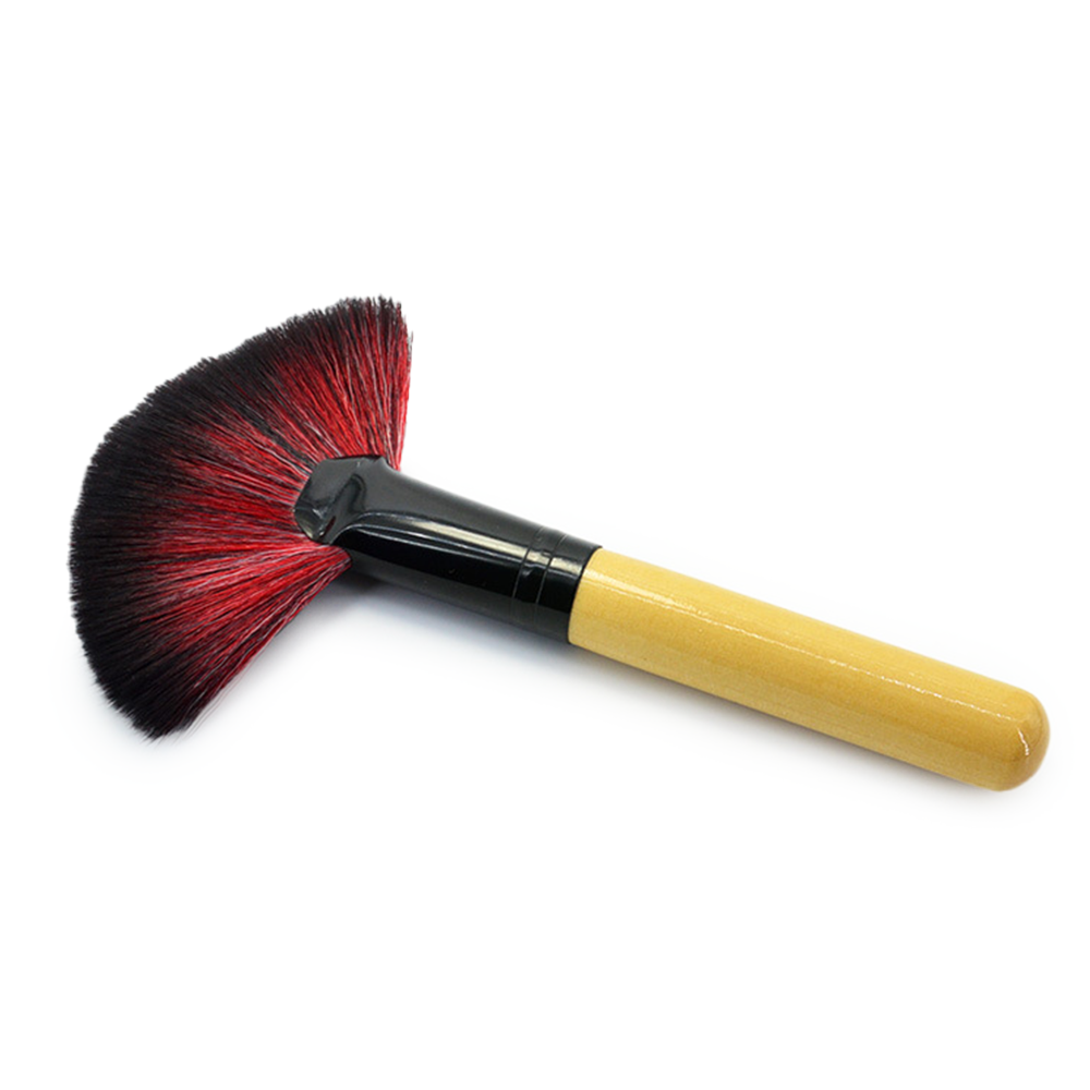 Brocha abanico, brocha de Maquillaje facial, brochas profesionales para resaltar, colorete, bronceador, pómulos, herramienta cosmética suave