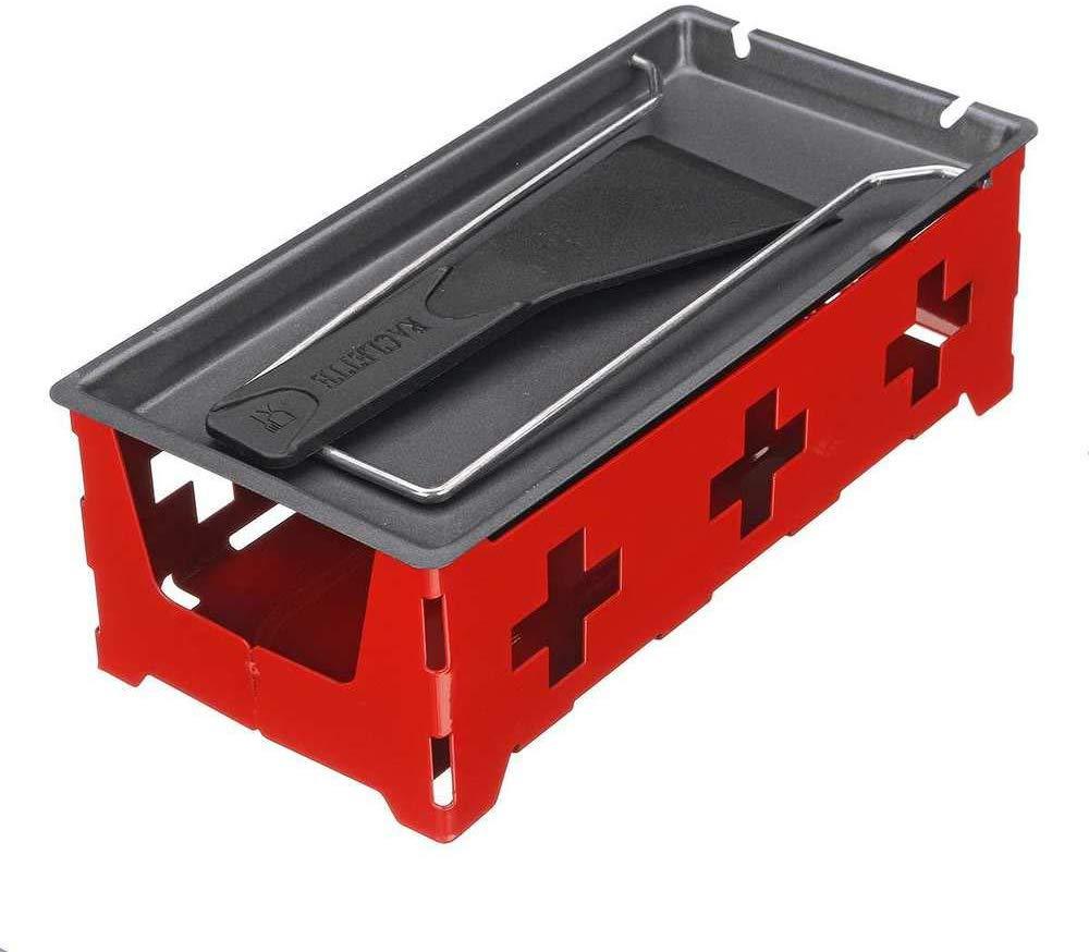 Sartén para Raclette a la luz de las velas, plegable, portátil, antiadherente, con espátula, barbacoa, herramienta para asar en la cocina del hogar
