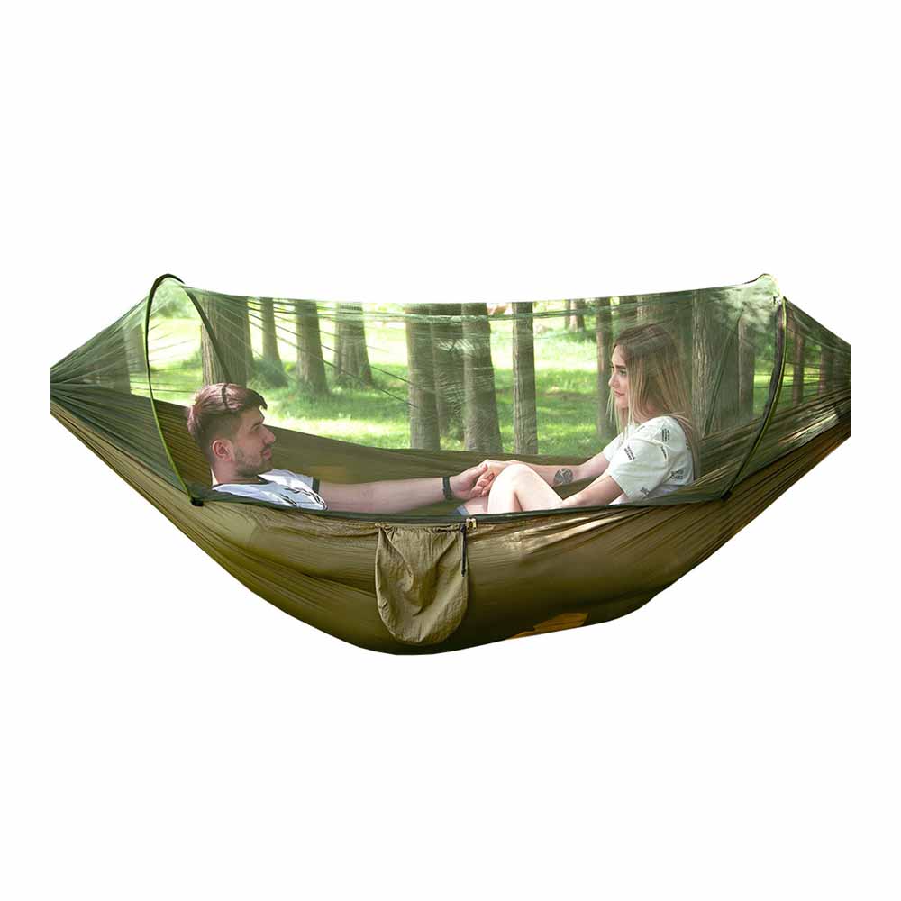 thumbnail image 1 of Hamaca que acampa del paño de nylon simple y doble al aire libre, abierta de la velocidad automática para acampar, 1 of 6