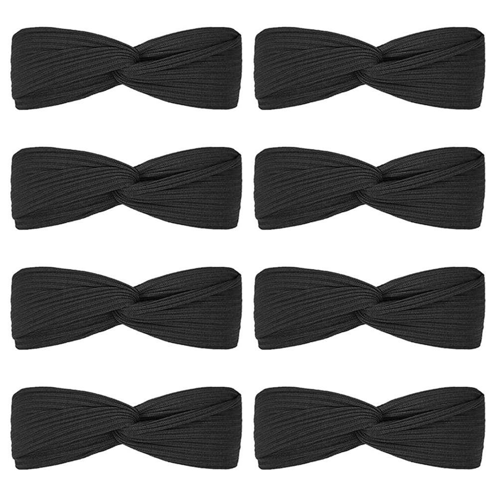 Diademas elásticas bohemias para niñas, turbante entrecruzado, diadema lisa, accesorios para el cabello Vintage para entrenamiento de Yoga