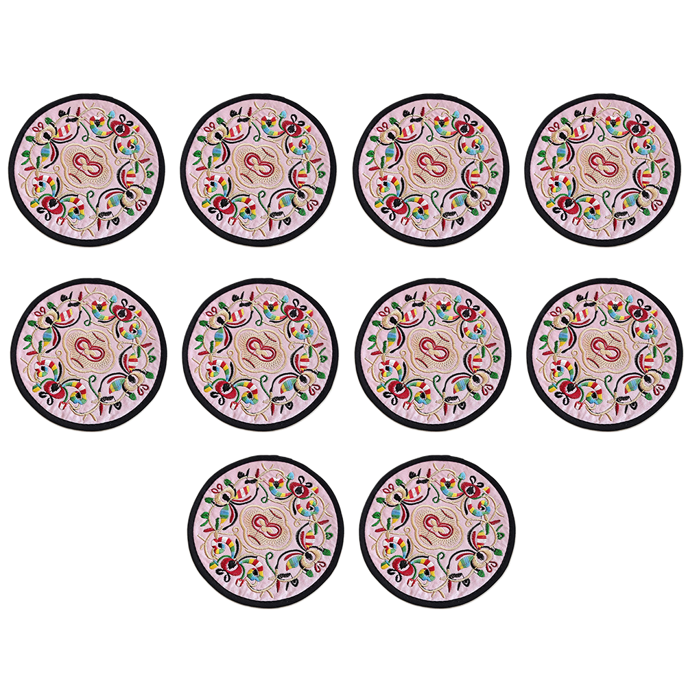 thumbnail image 1 of Posavasos para bebidas, posavasos de tela floral étnica vintage, posavasos para bar, posavasos para amigos, 1 of 6