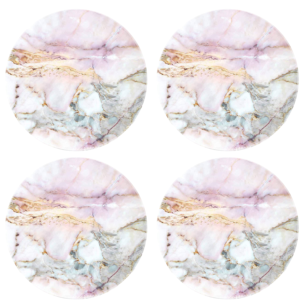 thumbnail image 1 of Posavasos con diseño de mármol, juego de posavasos de piedra absorbente redondos con piedra de cerámica y base de corcho, 1 of 6