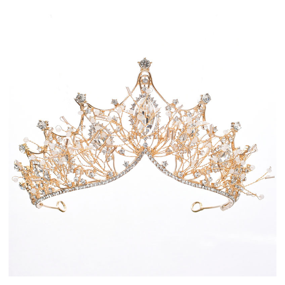 thumbnail image 1 of Coronas y tiaras de boda con diamantes de imitación para mujer, accesorios para el pelo de fiesta de disfraces con piedras preciosas, 1 of 6