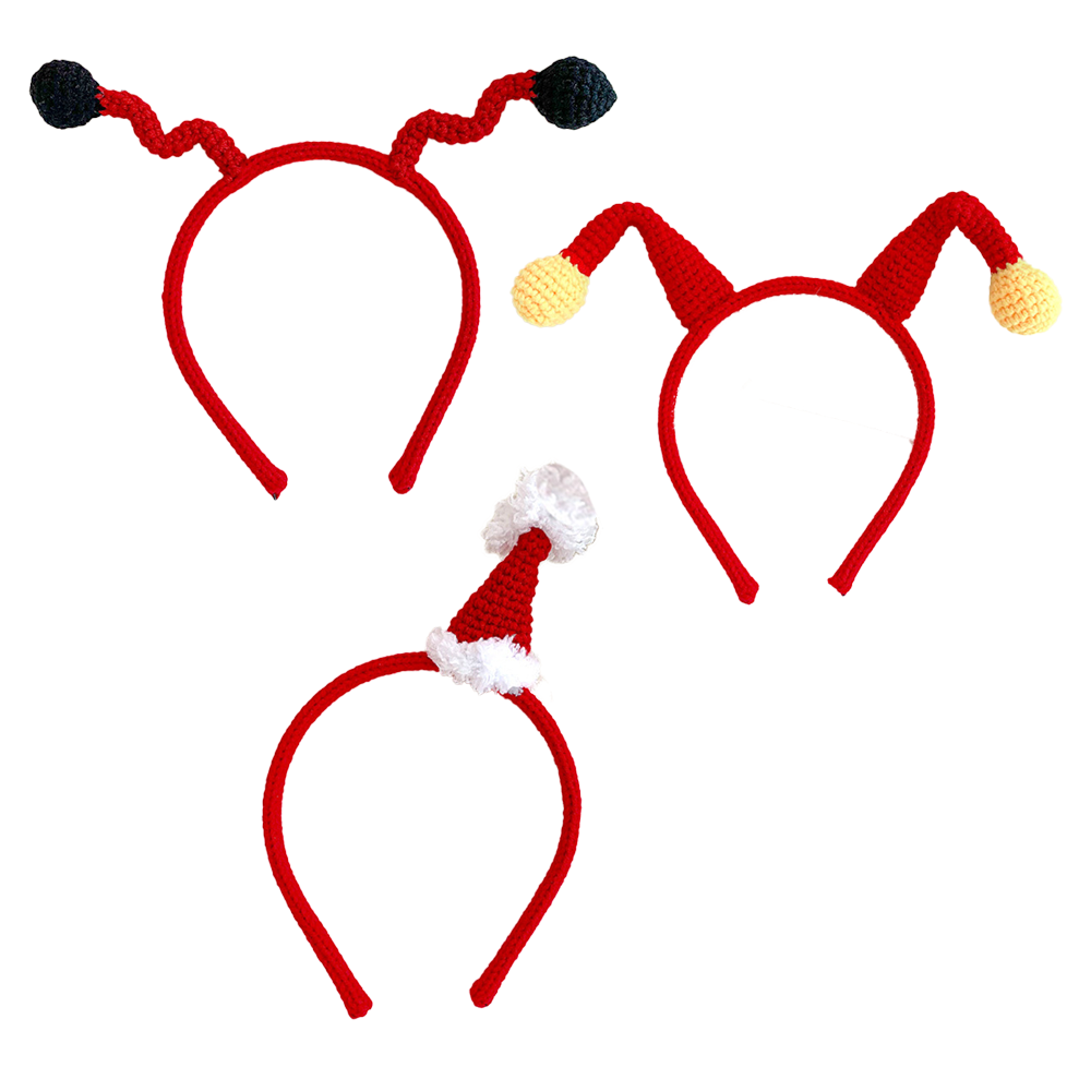 thumbnail image 1 of Diademas para mujeres y niñas Diadema hecha de hilo de lana 100% tejido a mano con 3 diseños únicos diferentes Accesorios para el cabello de moda, 1 of 6