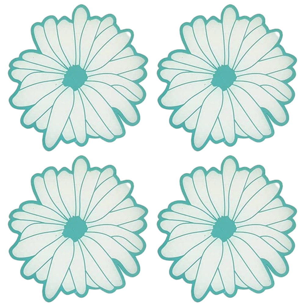 thumbnail image 1 of Posavasos de silicona con diseño de flores para bebidas, posavasos con aislamiento térmico, lavables y multiusos, bonitos posavasos para bebidas, 1 of 6