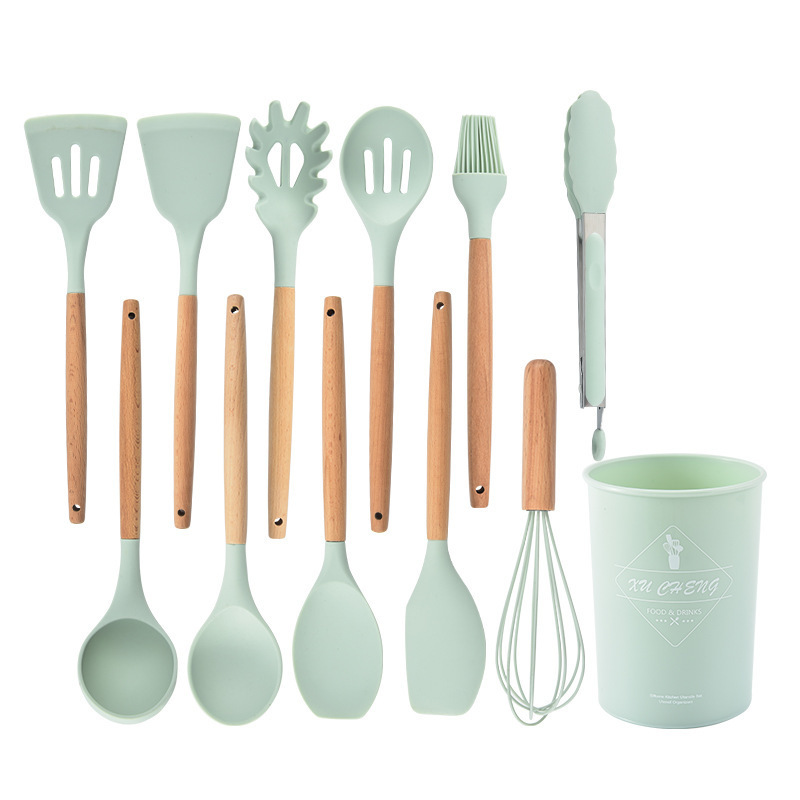 Juego de utensilios de cocina, utensilios de cocina de silicona antiadherentes, juego de utensilios de cocina resistentes al calor
