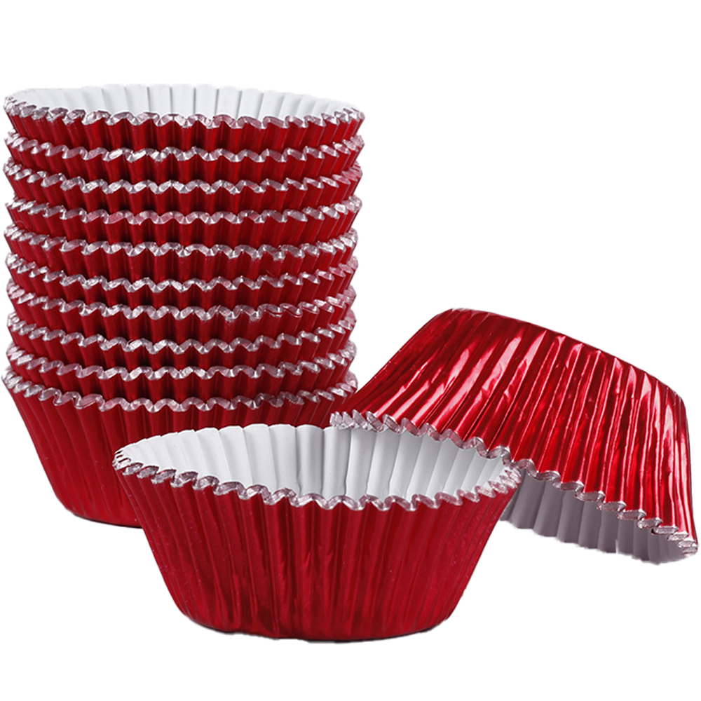 thumbnail image 1 of 500 Uds. Forros de papel de aluminio para cupcakes, moldes para muffins, tazas para hornear para bodas, cumpleaños, baby showers, fiestas, 1 of 6