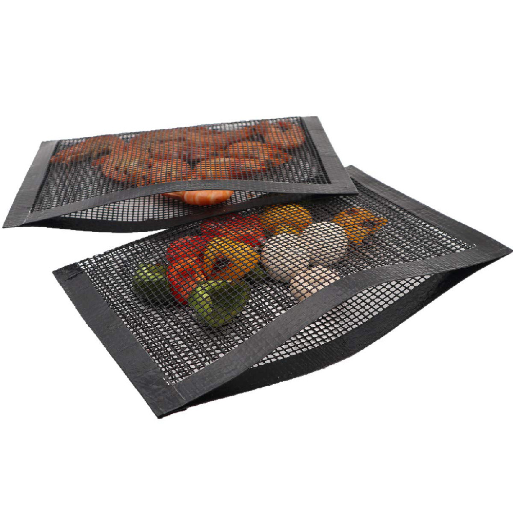 Bolsas para parrilla de malla para barbacoa, bolsas reutilizables para parrilla de carbón, gas, parrillas eléctricas y ahumadores, resistentes al calor