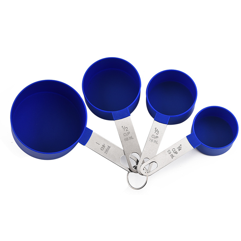 thumbnail image 1 of Tazas medidoras apilables con mango de acero inoxidable para medir ingredientes secos y líquidos, 1 of 6