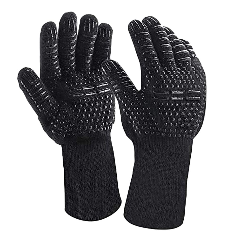 thumbnail image 1 of Guantes para horno Guantes resistentes al calor de 932 °F, guantes para parrilla resistentes a cortes, guantes de silicona antideslizantes para barbacoa, guantes de cocina seguros para cocina, 1 of 6