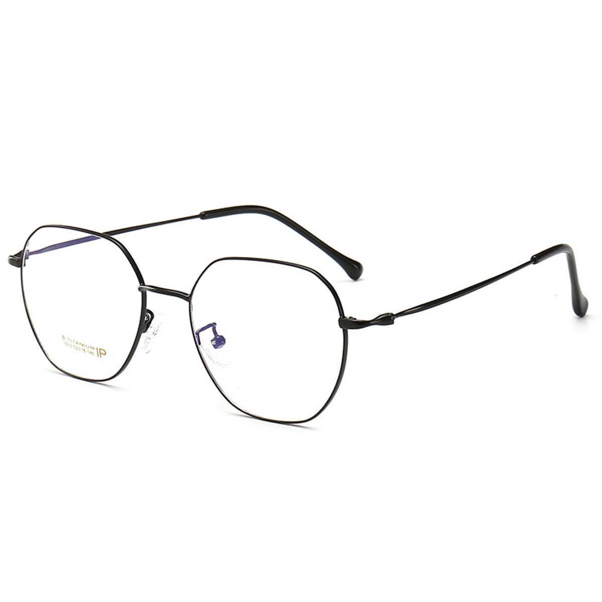 thumbnail image 1 of Espejo plano ultraligero de gafas retro poligonales de tendencia de moda, hecho de titanio, lámina y resina, 1 of 6