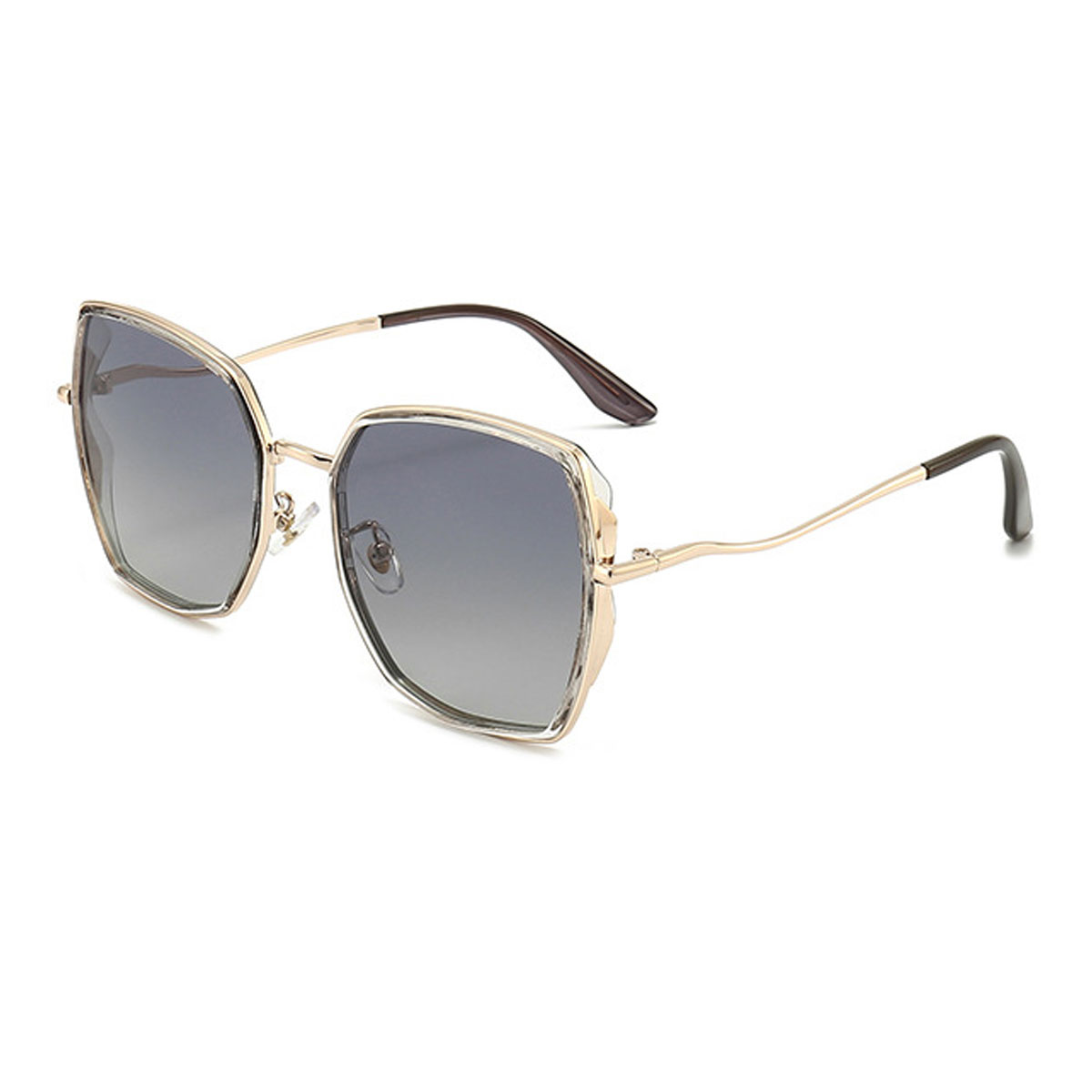 thumbnail image 1 of Gafas de sol poligonales MFZFUKR polarizadas de verano TR acero inoxidable cobre blanco nailon, 1 of 6