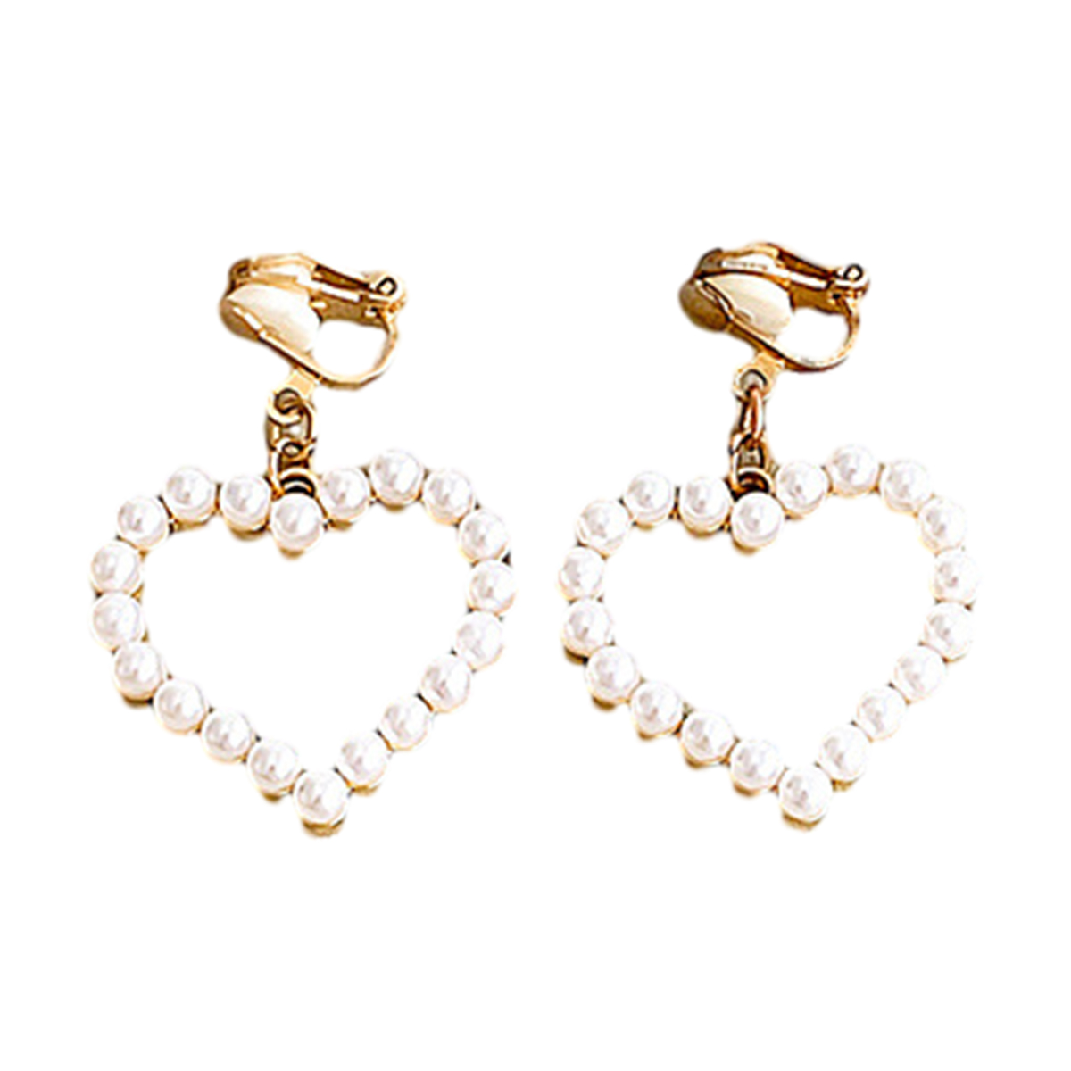 thumbnail image 1 of Pendientes de mujer con hebilla de perlas Pendientes colgantes de mujer Pendientes de perlas de imitación blancas chapadas en oro moda, 1 of 6