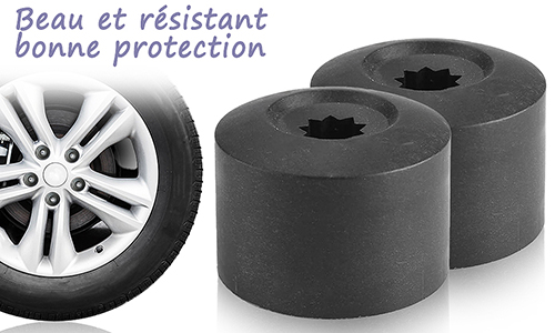 20 Capuchons D'écrous De Roue Noirs 19mm + Outil De Démontage - Protection Et Décoration Jantes