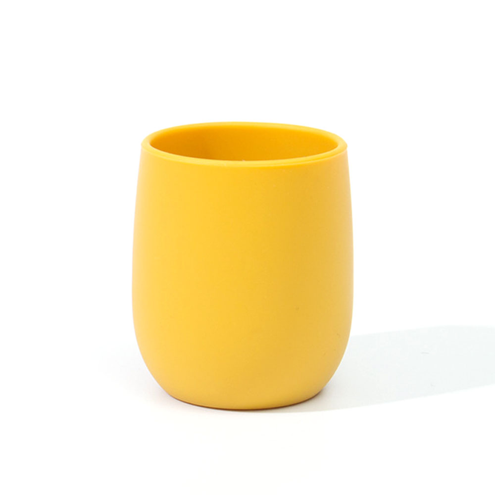 Taza de agua de silicona para niños, taza de bebida de aprendizaje a prueba de caídas para bebés, taza de alimentos complementarios de silicona para bebés