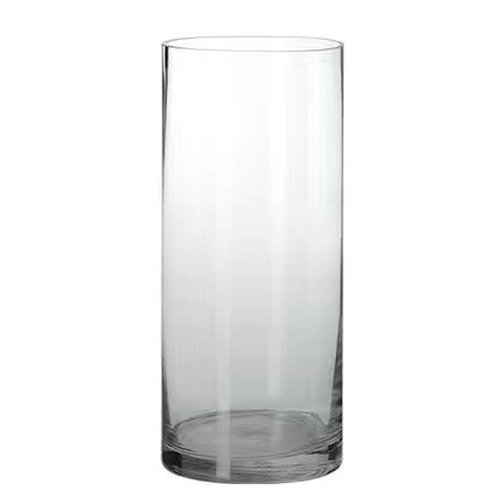 Florero cilíndrico de cristal transparente, selección de varios tamaños, decoración sencilla