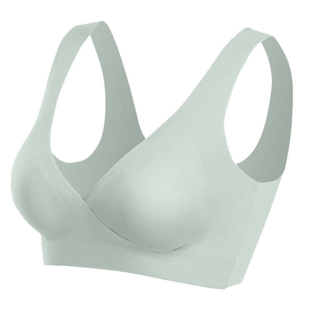 Ropa interior de maternidad Sujetador de lactancia Estilo cruzado Sin aros Sujetador para dormir materno - Verde menta