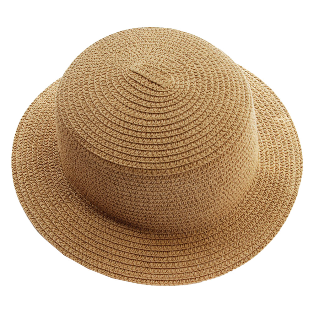 56-58 cm circunferencia del sombrero señoras verano protector solar plegable sombrero de paja sombrero para el sol sombrero de copa plana sombrero para el sol de playa al aire libre