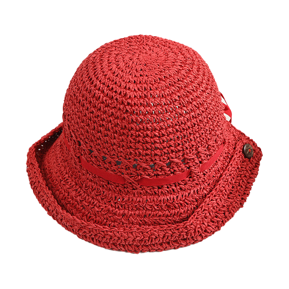 Sombrero de 56-58cm de circunferencia para mujer, sombrero de paja con vendaje de encaje, protector solar, sombrero plegable para el sol, sombrero para el sol y la playa