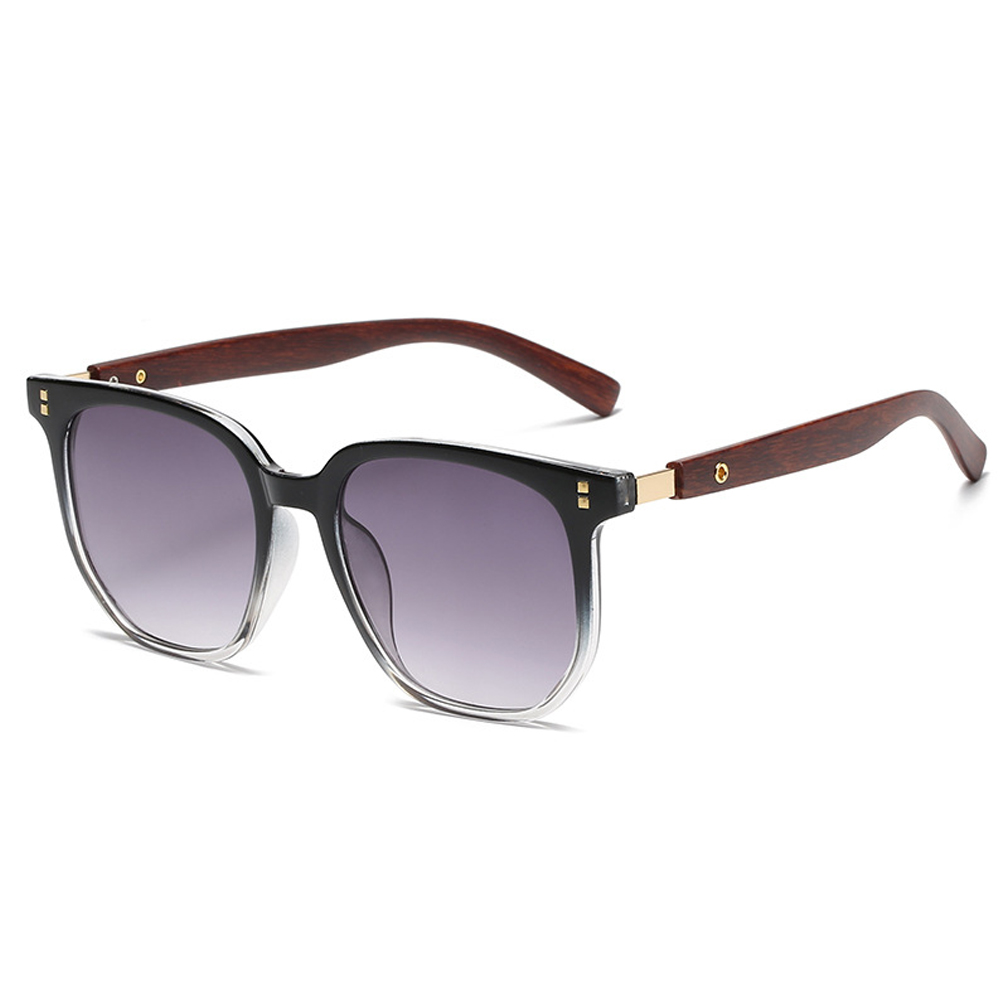 Gafas de sol redondas de la sombrilla de la moda de la cara del marco de madera retro de la pierna, hechas de madera y PC