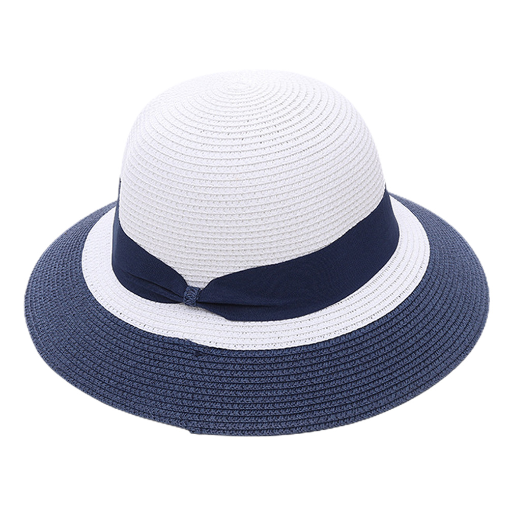 56-58 cm circunferencia del sombrero sombrero de paja de cúpula femenina verano ala grande playa vacaciones sombrero para el sol plegable protector solar sombrero para el sol