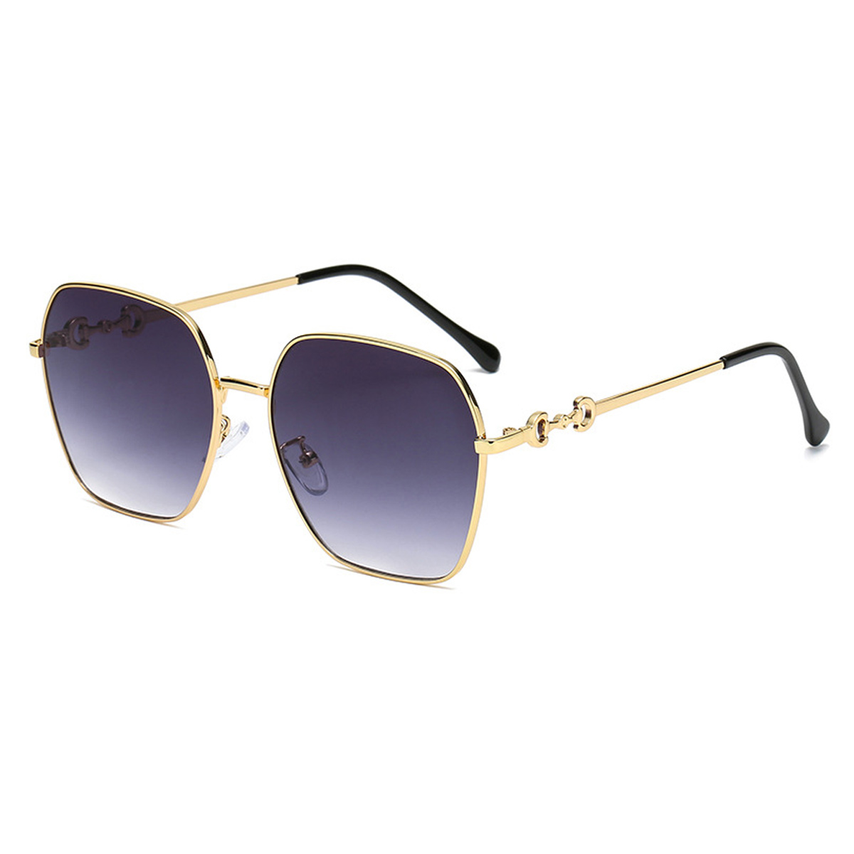 Gafas de sol cuadradas retro para tiro callejero, gafas de sol de moda con montura grande, hechas de metal