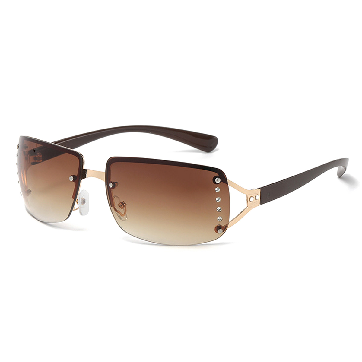 Gafas cuadradas sin marco retro, dulces y frescas, modernas, Y2K, para chica, hechas de metal