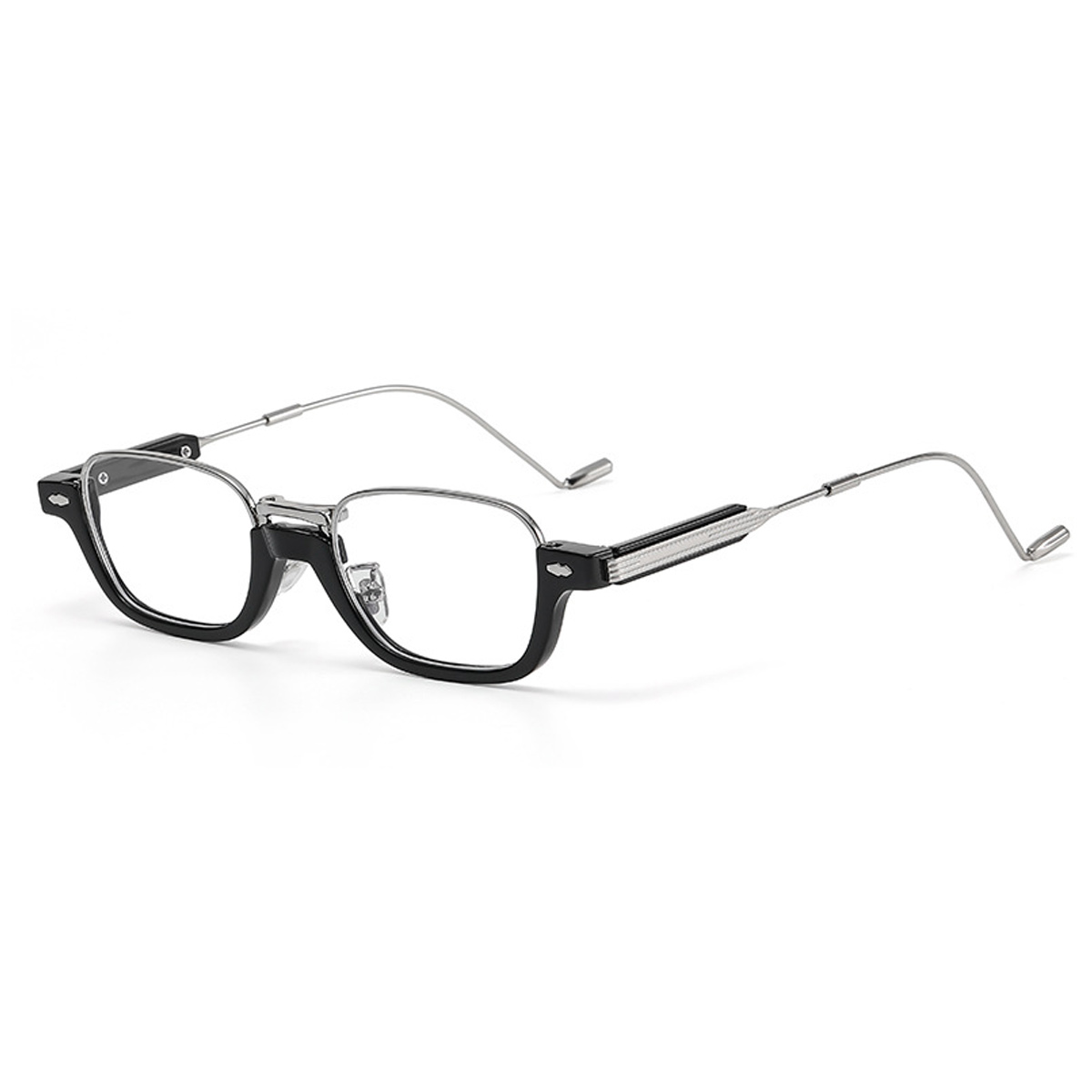 Montura pequeña de gafas anti-luz azul, gafas de sol de hip-hop, hechas de PC y metal