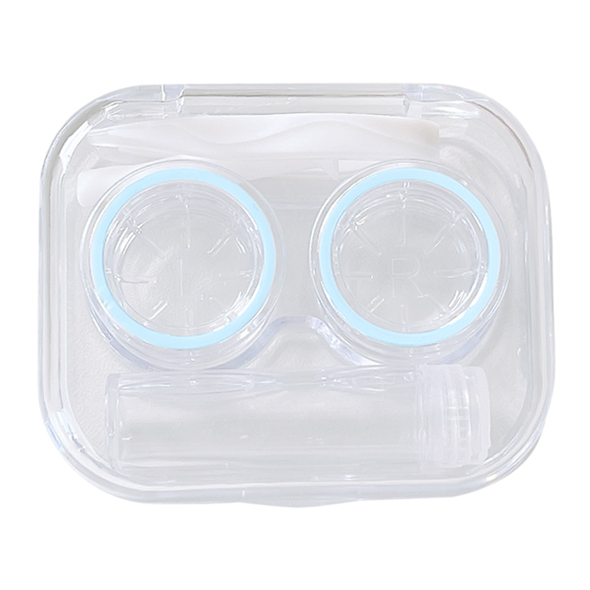 1 Uds. Estuche para gafas de contacto transparente portátil mini simple estuche para gafas de contacto todo en uno