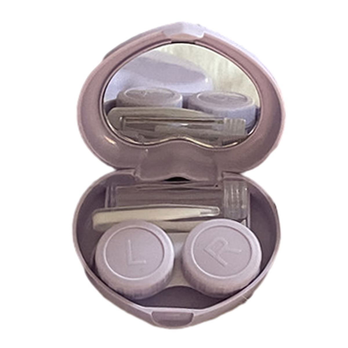 1 Uds. Estuche para gafas de contacto con forma de amor simple caja para pupila de belleza cuidado del compañero