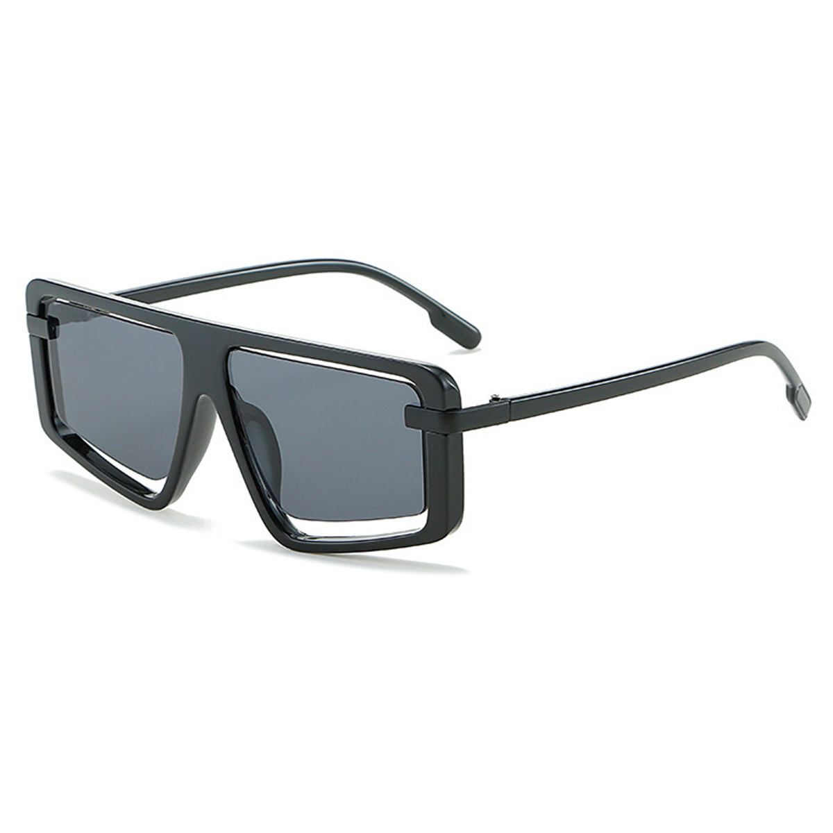 Gafas de sol de diseño europeo y americano de montura grande con fugas de luz, fabricadas en PC