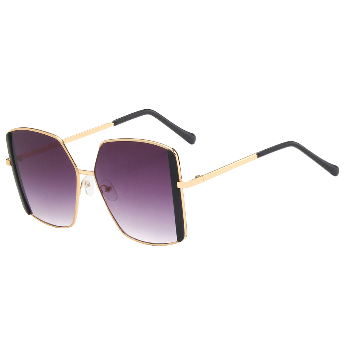 Gafas de sol de moda callejera de alta gama, gafas de sol de personalidad modernas, hechas de resina, plástico y metal.