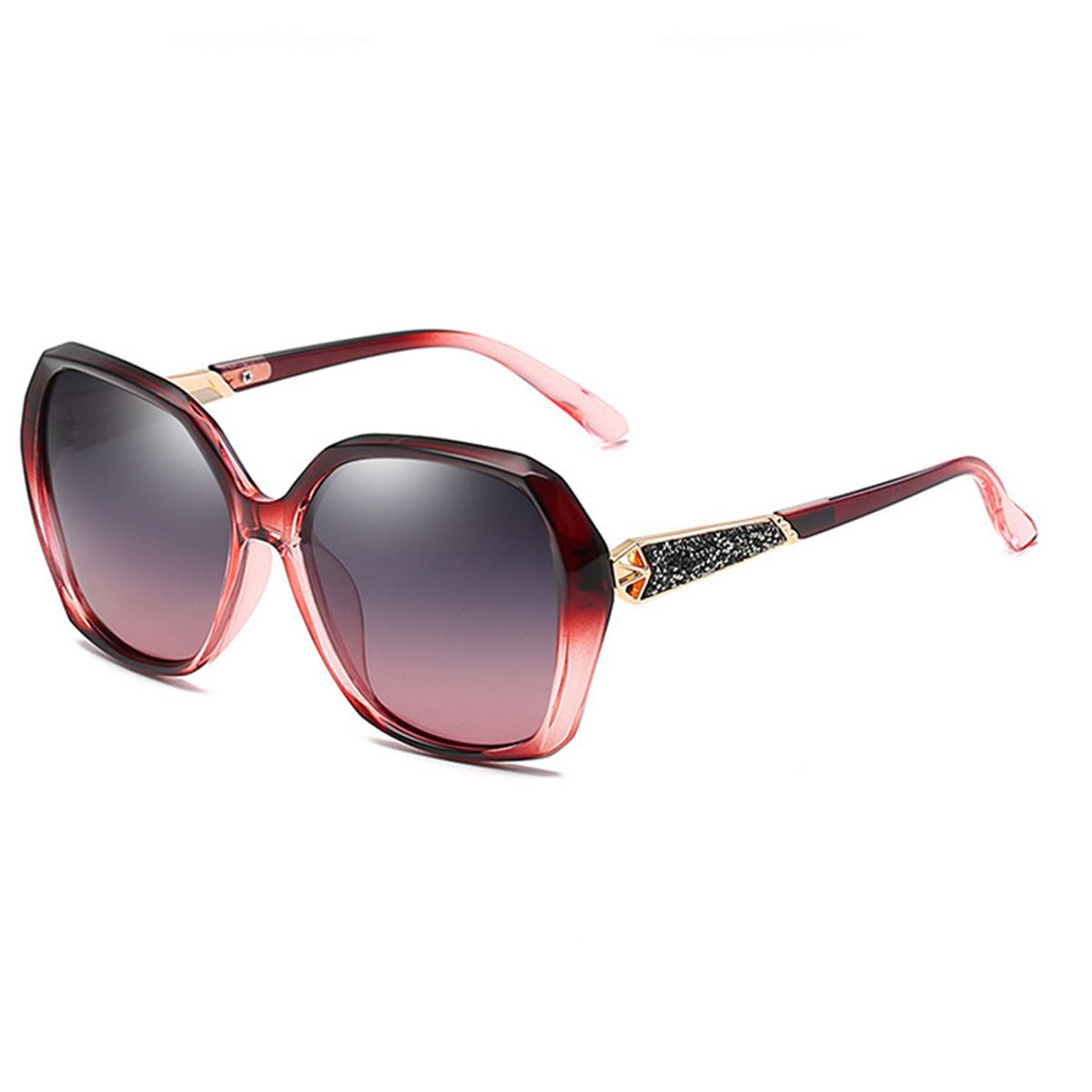 Gafas de sol polarizadas degradadas de alta gama, gafas de sol de moda, hechas de PC y metal