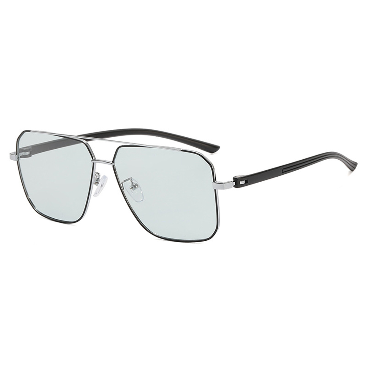 Gafas de sol polarizadas retro de doble haz que cambian de color, hechas de TAC y metal