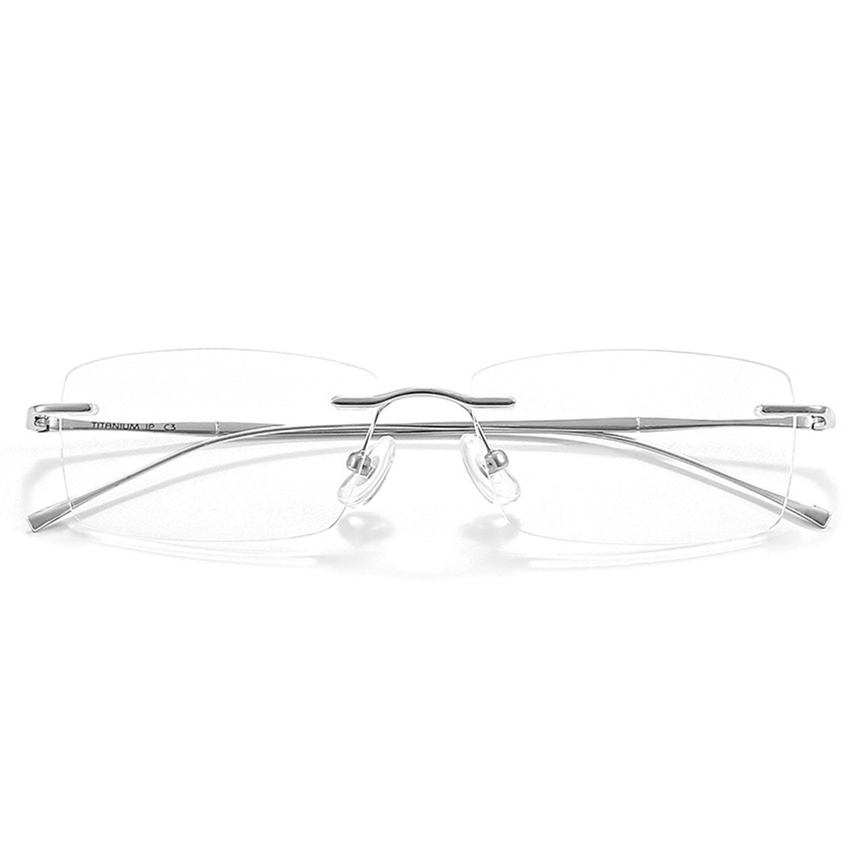 Gafas sin bordes para mujer y hombre, gafas de bloqueo de luz azul a la moda, gafas de titanio