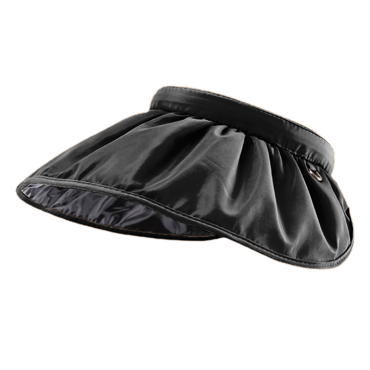 Sombrero plegable con protección solar en forma de horquilla que se pliega para actuar como una diadema con visera de ala grande