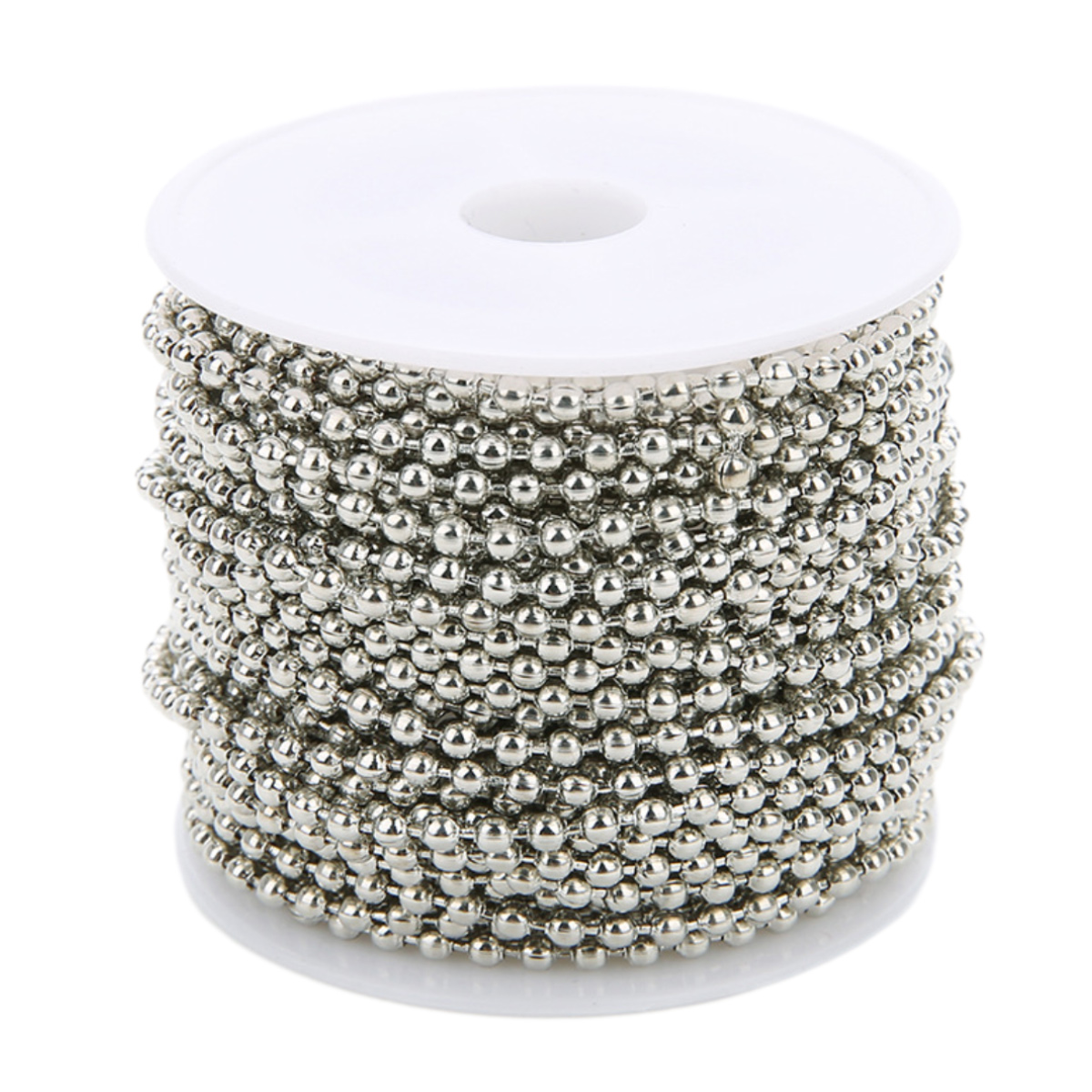 Cadenas de bolas de metal de 1,5 mm, cuentas de bolas de cadena de collar, cadena de bolas de cadena de cuentas de 10 yardas, cadena de cuentas a granel, etiqueta de perro, artesanías de bricolaje