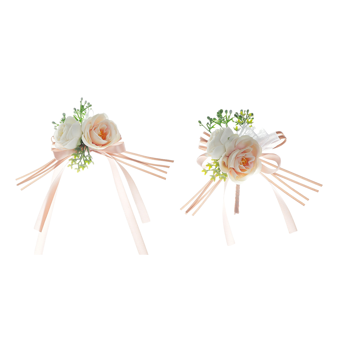 Conjunto de 2 piezas de ramillete y ramillete de muñeca para boda, flor de pulsera de rosa artificial para novia, alfiler de ramillete para novio, decoración de accesorios de vestido formal