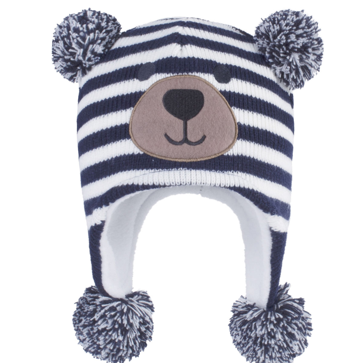 Gorro tejido de oso para bebé de dibujos animados, gorro de invierno para bebé para niños pequeños, gorro con orejas, gorro cálido de punto, gorro forrado de lana