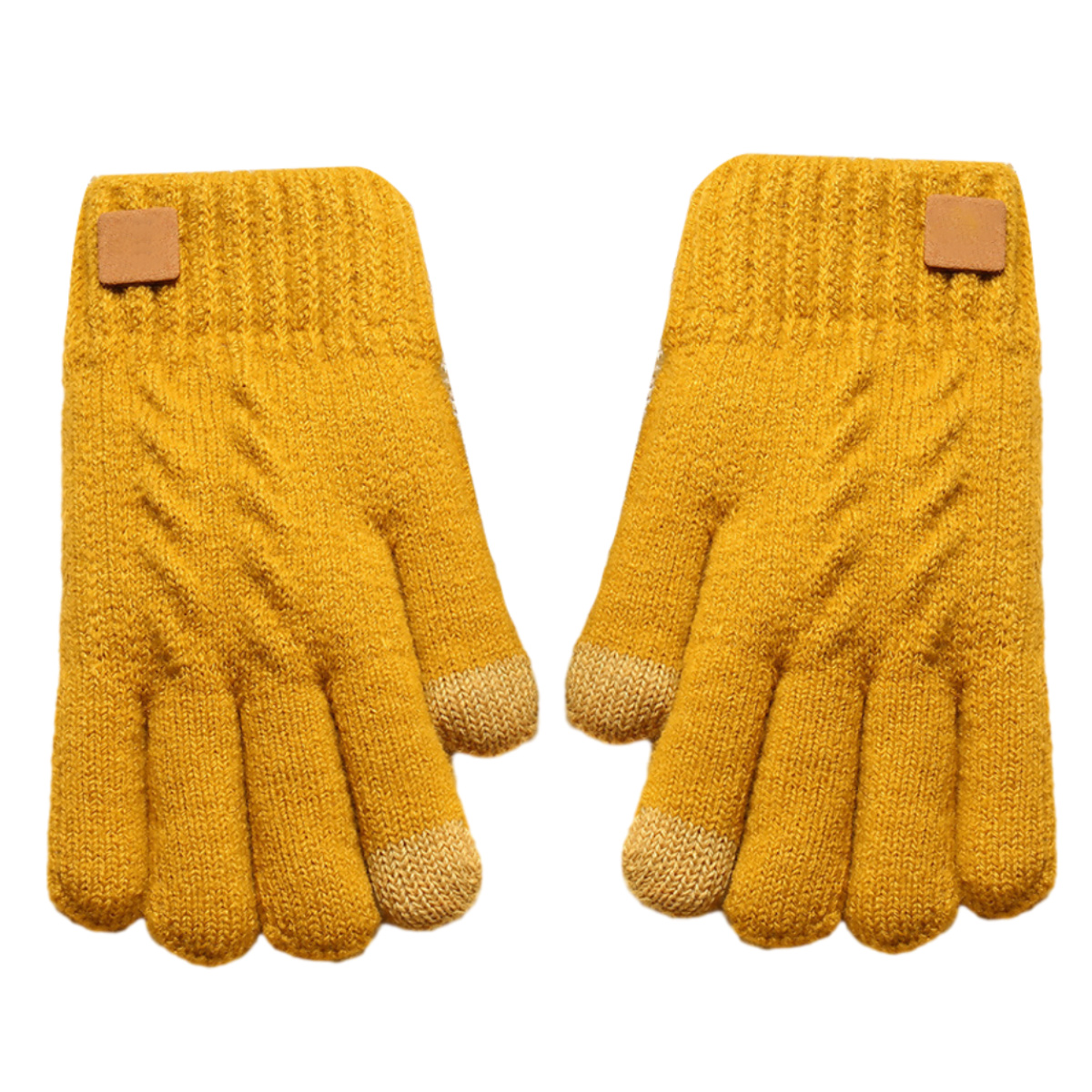 Guantes mágicos de invierno para mujer con pantalla táctil, guantes gruesos y cálidos de punto doble para mujer