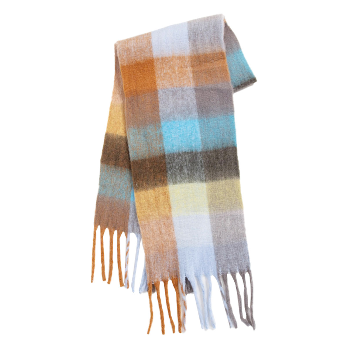 Bufanda a cuadros de colores grandes de cachemira para mujer Bufanda cálida para invierno