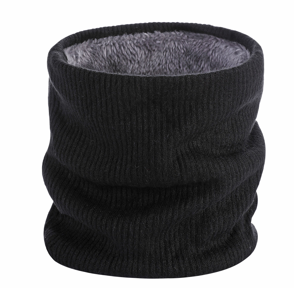 Bufanda de invierno de doble capa, calentador de cuello, bufandas circulares con forro polar de punto, regalos