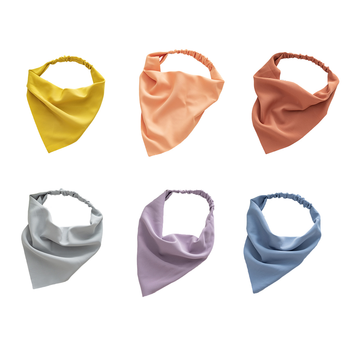 Pañuelo elástico para la cabeza, pañuelo grande bohemio triangular con diadema de color sólido, accesorios para el cabello
