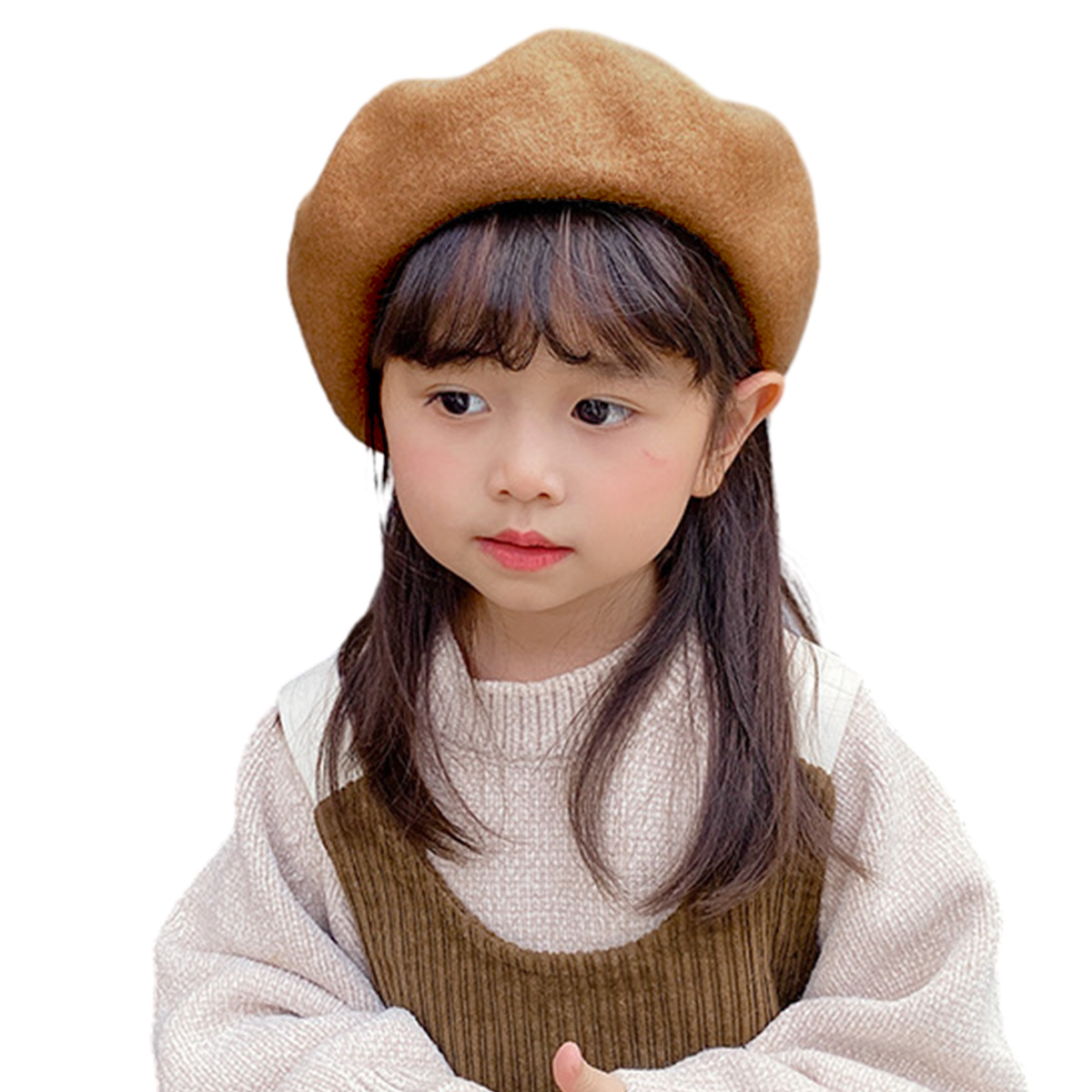 Boinas clásicas para bebés y niñas, gorro de artista sólido, boina de pintor cálida para niños pequeños, circunferencia de la cabeza de 48-53 cm para 2-8 años