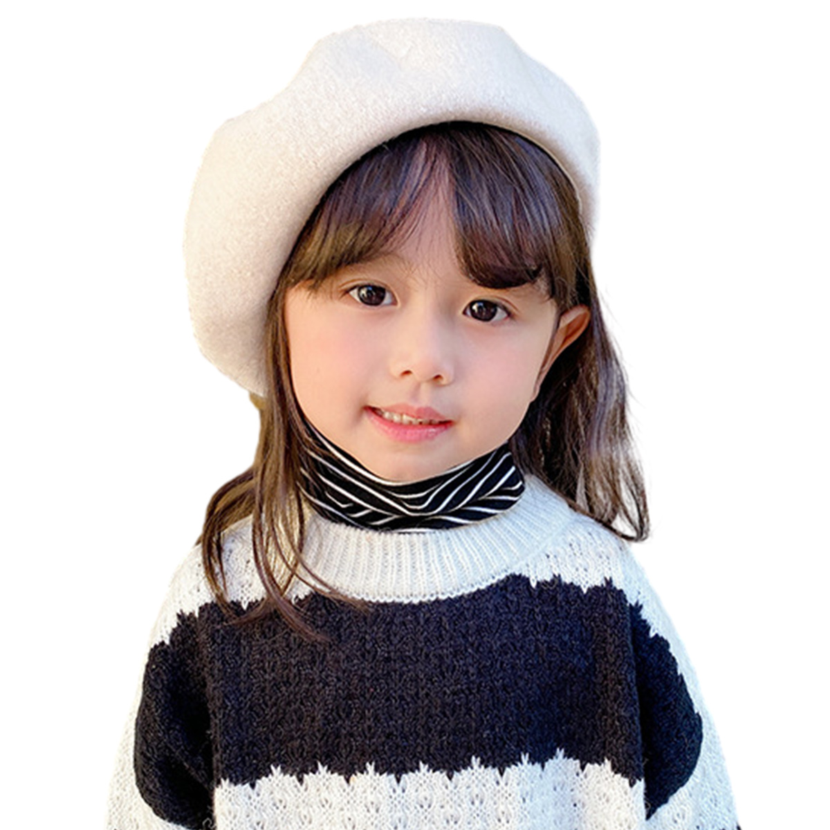 Boinas clásicas para bebés y niñas, gorro de artista sólido, boina de pintor cálida para niños pequeños, circunferencia de la cabeza de 48-53 cm para 2-8 años